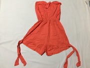外贸原单橘色棉布抹胸，连体衣短裤镂空系带，纯欲减龄甜美休闲时尚