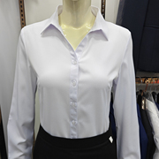 女士V领长袖衬衫竹纤维面试商务短袖衬衣通勤修身职业正装工作服