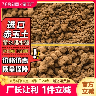 日本进口三本线硬质赤玉土多肉盆景，专用纯颗粒铺面石颗粒(石颗粒)土大包装