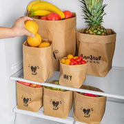家之物语冰箱蔬菜收纳牛皮纸袋加厚打包食品级可水洗食品存储袋子