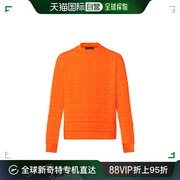 欧洲直邮louisvuitton路易威登男士针织衫，橙色圆领保暖时尚小众