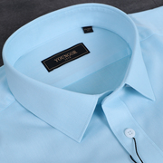 雅戈尔铜氨丝免烫长袖衬衫，男湖蓝纯色流行修身衬衣vlts124877sfy