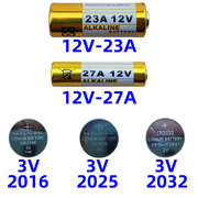 12V23A27A电动3V2016卷帘车库2032遥控器钥匙2025防盗器门铃电池