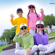 春。游儿童男女薄款糖果，彩色套头连帽卫衣幼儿园小学运动会加厚班