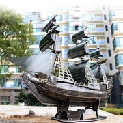 黑珍珠号海盗船3D立体拼图船模型 儿童diy拼装拼插纸模型玩具