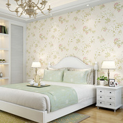 温馨卧室纺布壁纸女孩房间碎花墙纸欧式田园风格婚房