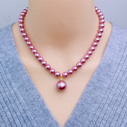 深海母贝珍珠项链女10mm珍珠，配14mm高级感颈链送妈妈的生日礼物