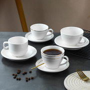 白色陶瓷咖啡杯套装美式咖啡杯碟金线奶茶欧式下午茶杯可定制logo