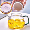 紫丁香玻璃茶壶冷水壶，透明玻璃防爆奶高温家用客厅，中式花草茶具套