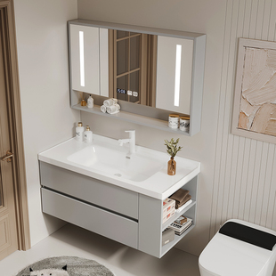 马桶侧边智能浴室柜，组合陶瓷一体卫生间，洗脸洗手盆池小户型洗漱台