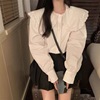 白色娃娃领长袖衬衫女春秋季2024设计感小众法式甜美衬衣上衣