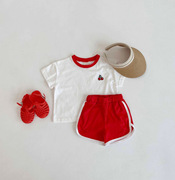 儿童套装婴幼儿夏装婴儿运动服宝宝可爱休闲短袖短裤2件套韩