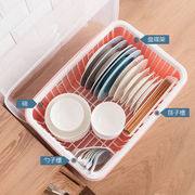茶花厨房置物架碗柜碗碟架沥水架收纳储物架欧式大号碗筷收纳盒带