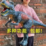 玩具模型恐龙动物龙仿真(龙仿真)儿童霸王软胶，男孩大号超大三角塑胶之手偶