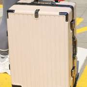 复古铝框拉杆箱万向轮24密码箱，男22直角，行李箱女紫色美铝旅行