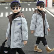 男童棉服外套，2023秋冬装中大儿童加厚洋气，冬季中长款羽绒棉袄