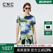 CNC男装奥莱花版蜘蛛印花春夏轻奢圆领短袖T恤大牌男款