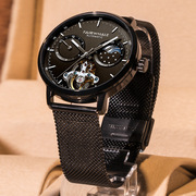 马克华菲男士手表瑞士品牌名表镂空机械表奢侈品金属手表