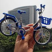 创意仿真合金自行车模型摆件迷你金属山地单车玩具装饰品家居精致