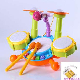 儿童爵士鼓玩具架子鼓女宝宝早教益智0-6岁玩具音乐打击乐器3