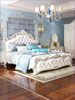 欧式床双人床现代简约加宽实木床，高档婚床奢华白色公主床卧室大床