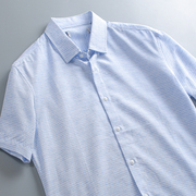 福利夏季男士天然亚麻，混纺薄款透气通勤休闲短袖，衬衫舒适麻衬衣