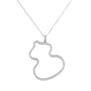 原创设计韩版气质，s925纯银葫芦项链，女锆石毛衣链长款吊坠礼物