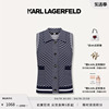 karllagerfeld卡尔拉格斐2024夏黑白(夏黑白)条纹无袖针织开衫老佛爷