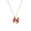 施家1：1螃蟹KT猫项链女施华洛元素水晶可爱童趣猫咪锁骨链