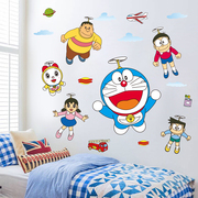动漫多拉a梦机器猫卡通，墙贴卧室床头纸，儿童房贴画装饰自粘墙纸画