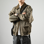 xgi美式工装外套，男秋季飞行员夹克户外机能多口袋翻领褂子潮