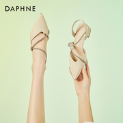 达芙妮Daphne ~女神设计感高跟女鞋包头凉鞋夏季粗跟尖头单鞋