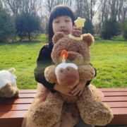 正版生日快乐的小熊玩偶娃娃毛绒玩具泰迪公仔男孩生日礼物女生