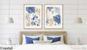 简美海洋风格卧室客厅画原版美国进口高端装饰画柔软的蓝色珊瑚