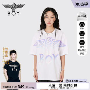 告白气球boylondon短袖，情侣夏季印花圆领，黑色t恤n01006