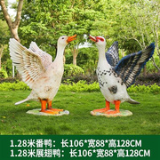 玻璃钢仿真鸭子雕塑户外公园装饰品绿头鸭番鸭白鸭摆件家禽大模型