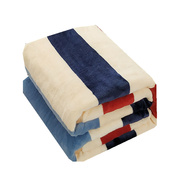 珊瑚绒床单单件法兰绒毛毯加厚条纹冬季北欧风学生单双人保暖毯子