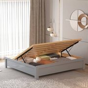 1米实5木床现代简约实木高箱储物双人床榻榻米箱体床架无床头侧开