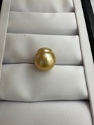 13天然海水南洋金珠裸珠浓金色葫芦形状做个珍珠吊坠项链送女友