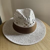 夏季白色礼帽镂空巴拿马草帽遮阳大沿防晒帽子女爵士帽