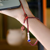 中国风石榴石短款手机挂链，紫水晶手腕挂绳，防摔草莓晶黄玉月光饰件