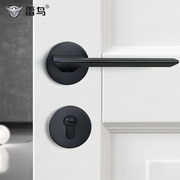 定制黑色分体门锁室内卧室锁具后现代简约实木门锁具北欧风房门锁