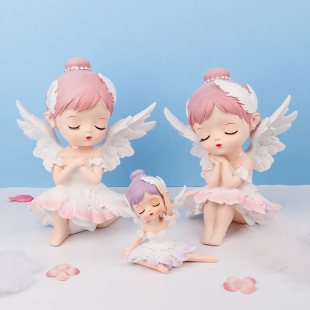 贝拉公主蛋糕装饰摆件，天使翅膀舞蹈娃娃芭蕾，女孩周岁仙女生日烘焙