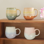 大容量杯子带盖陶瓷杯情侣马克杯送礼日式复古家用水杯咖啡杯茶杯