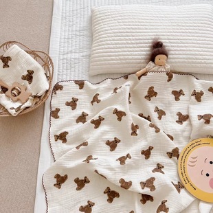 婴儿包被浴巾被子空调被纱布新生盖被宝宝毛毯午睡盖毯儿童幼儿园