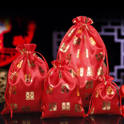 红色双喜烫金喜糖袋中国风喜糖盒，创意喜庆回礼袋结婚糖果袋伴手礼