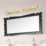 简约浴室不锈钢镜柜灯饰，卫生间灯具后现代，洗手间水晶led镜前灯