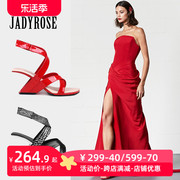 jadyrose高跟凉鞋女夏绑带款，欧美高帮交叉带罗马女鞋性感婚鞋