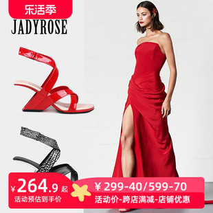 jadyrose高跟凉鞋女夏绑带，款欧美高帮，交叉带罗马女鞋性感婚鞋