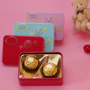 费列罗巧克力喜糖成品2粒装 创意马口铁婚礼糖盒含糖 礼物